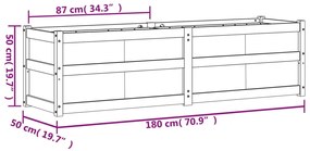 Ζαρντινιέρα Λευκή 180x50x50 εκ. από Μασίφ Ξύλο Πεύκου - Λευκό