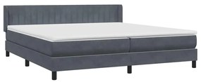 vidaXL Box Spring Κρεβάτι με στρώμα Σκούρο γκρι 180x220 εκ. Βελούδινο