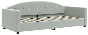 vidaXL Καναπές Κρεβάτι Συρόμενος Αν. Γκρι 90x190 εκ Βελούδο &amp; Συρτάρια