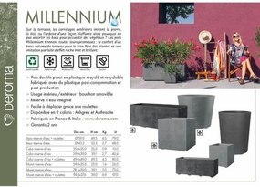 Βάζο Λουλουδιών Deroma Ανθρακί 99 cm Πλαστική ύλη Ορθογώνιο Σύγχρονη