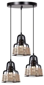 Ceiling Three-light Lamp 5469 Fylliana Black -Gold 30 cm 30x30x85 εκ.