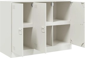 vidaXL Μπουφές Λευκός 99x39x73 εκ. από Ατσάλι