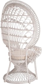ΠΟΛΥΘΡΟΝΑ ROYAL PEACOCK HM9342.02 RATTAN ΣΕ ΛΕΥΚΟ-ΜΑΞΙΛΑΡΙ ΛΕΥΚΟ 114x72x150Yεκ.