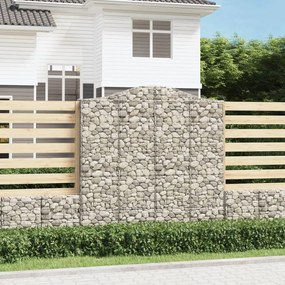 vidaXL Συρματοκιβώτια Τοξωτά 2 τεμ. 200x30x200/220 εκ. Γαλβαν. Ατσάλι