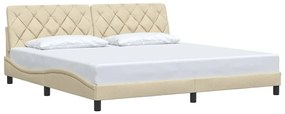 vidaXL Σκελετός Κρεβατιού Χωρίς Στρώμα Κρεμ 200x200 εκ. Υφασμάτινο