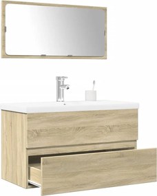 vidaXL Σετ Επίπλων Μπάνιου 3 Τεμαχίων Sonoma Δρυς Επεξεργασμένο Ξύλο