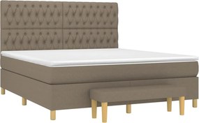 vidaXL Κρεβάτι Boxspring με Στρώμα Taupe 180x200 εκ. Υφασμάτινο