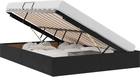 vidaXL Κρεβάτι Οθωμανικού Τύπου Μαύρο 140 x 190 cm Βελούδο