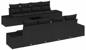 vidaXL Σετ Καναπέ Κήπου με μαξιλάρι 7 pcs Μαύρο 55 x 55 x 37 εκ