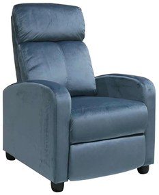 Πολυθρόνα PORTER Relax Γκρι-Μπλε Velure 68x86x99cm