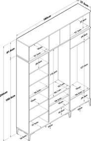 Έπιπλο Εισόδου Καρυδί / Λευκό CUECI 180x37.5x240