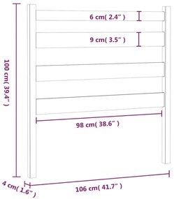vidaXL Κεφαλάρι Κρεβατιού Καφέ Μελί 106x4x100 εκ. Μασίφ Ξύλο Πεύκου