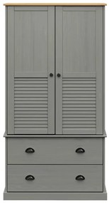 vidaXL Ντουλάπα VIGO Γκρι 90 x 55 x 170 εκ. από Μασίφ Ξύλο Πεύκου