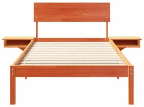 vidaXL Σκελετός Κρεβατιού με κεφαλάρι Κερωτό καφέ 100 x 200 cm