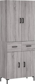 vidaXL Ντουλάπι Γκρι Sonoma 69,5 x 34 x 180 εκ. Επεξεργασμένο Ξύλο