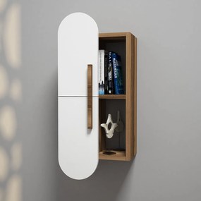 Ράφι Τοίχου Καρυδί / Λευκό OONIL 35x22x60