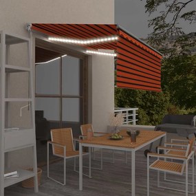 vidaXL Χειροκίνητη τέντα με ηλιακό LED 3,5 x 2,5 m