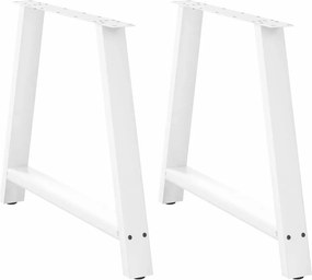 vidaXL Πόδια Τραπεζαρίας σε Σχήμα Α 2 τεμ. Λευκά 100x(72-73) εκ. Ατσάλι