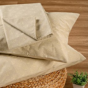Σετ Σεντόνι Με 2 Μαξιλαροθήκες Βαμβακερό Υπέρδιπλο Με Λάστιχο 160x200+32εκ. Chantal Beige Ultra Line Mini Melinen 20004611