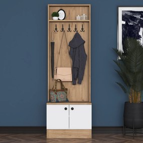 Έπιπλο Εισόδου Καρυδί / Λευκό FOTIN 59.8x35.5x182.8