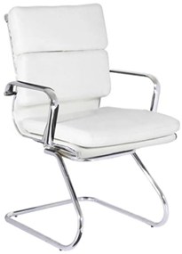 Καρέκλα επισκέπτη Άσπρη BF4800V EO235-1 55x63x92cm (Σετ 2 ΤΕΜ)