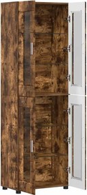 vidaXL Highboard με ράφι FLORIN Καπνιστό Δρύς 60 x 35 x 182 εκ.