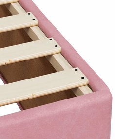 Κρεβάτι Boxspring με Στρώμα Ροζ 140x200 εκ. Βελούδινο - Ροζ