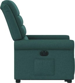 vidaXL Πολυθρόνα Ηλεκ. Ανακλ. Ανύψωση Σκ. Πράσινο Υφασμάτινη