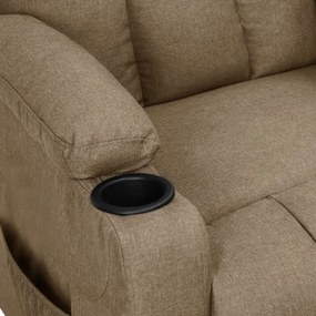 vidaXL Πολυθρόνα Ανακλινόμενη Ηλεκτρική Taupe Υφασμάτινη