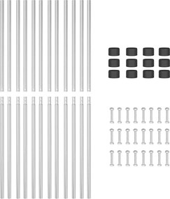 vidaXL Στύλος Περιφράξεων 12 pcs Ασημί Ατσάλι με Επικάλυψη Πούδρας