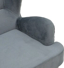 Πολυθρόνα Regalo pakoworld βελούδο σε ανθρακί απόχρωση 75x88x85εκ