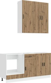 vidaXL Μονάδα κουζίνας PORTO 5 pcs Artisan Δρυς Επεξεργασμένο Ξύλο