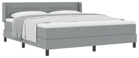 vidaXL Κρεβάτι Box Spring  με Στρώμα, Ανοιχτό Γκρι, 180 x 200 εκ, Ύφασμα