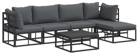 vidaXL Σετ Καναπέ Κήπου 6 pcs Μαύρο 70 x 70 x 32 εκ Αλουμίνιο