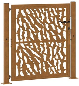 vidaXL Πύλη κήπου 105x105 cm από διαβρωμένο χάλυβα με σχέδιο ίχνος