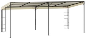 vidaXL Κιόσκι Επιτοίχιο 3 x 6 μ. Κρεμ Υφασμάτινο