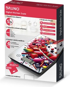 BRUNO ψηφιακή ζυγαριά κουζίνας BRN-0209, 1gr/5kg, Love Pastry