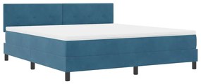 vidaXL Κρεβάτι με ελατήρια Σκούρο Μπλε 180 x 200 cm Βελούδο