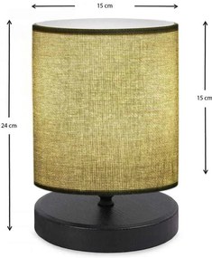 Φωτιστικό επιτραπέζιο Hassard Megapap ύφασμα/Mdf χρώμα πράσινο/μαύρο 15x16x22εκ.