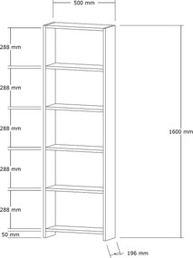 Βιβλιοθήκη Δρυς GROFLE 160x19.6x50