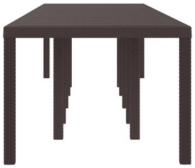 vidaXL Τραπέζι Κήπου Καφέ 350 x 100 x 73 εκ. συνθετικό ρατάν