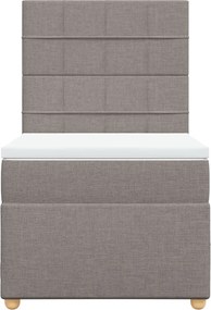 vidaXL Κρεβάτι Boxspring με Στρώμα Taupe 90x190 εκ.Υφασμάτινο