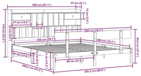 ΚΡΕΒΑΤΙ ΒΙΒΛΙΟΘΗΚΗ ΧΩΡΙΣ ΣΤΡΩΜΑ 200X200 ΕΚ ΜΑΣΙΦ ΞΥΛΟ ΠΕΥΚΟΥ 3321843