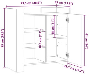 ΡΑΦΙΕΡΑ ΓΚΡΙ ΣΚΥΡΟΔΕΜΑΤΟΣ 73,5X35X75 ΕΚ. ΑΠΟ ΕΠΕΞΕΡΓ. ΞΥΛΟ 848405