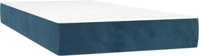 vidaXL Κρεβάτι Boxspring με Στρώμα Σκούρο Μπλε 90x190 εκ. Βελούδινο