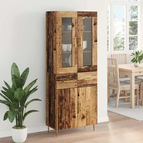 vidaXL Highboard με συρτάρι 2 pcs Παλιό ξύλο Επεξεργασμένο ξύλο