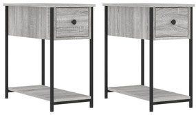 vidaXL Κομοδίνα 2 τεμ. Γκρι Sonoma 30 x 60 x 60 εκ. από Επεξεργ. Ξύλο