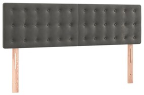 vidaXL Κρεβάτι Boxspring με Στρώμα Σκούρο Γκρι 140x200 εκ. Βελούδινο