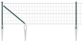 vidaXL Φράχτης με Στήλες. Πράσινο 0.8 x 10 m Ατσάλι