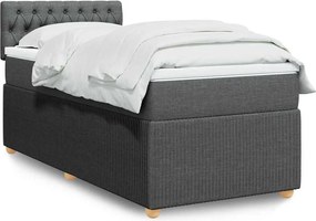 vidaXL Κρεβάτι Boxspring με Στρώμα Σκούρο Γκρι 80x200 εκ. Υφασμάτινο